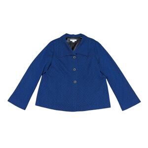 Pendleton Virgin Wool Blazer Jacket Diamond Print Womens 16 Vintage Royal Blue